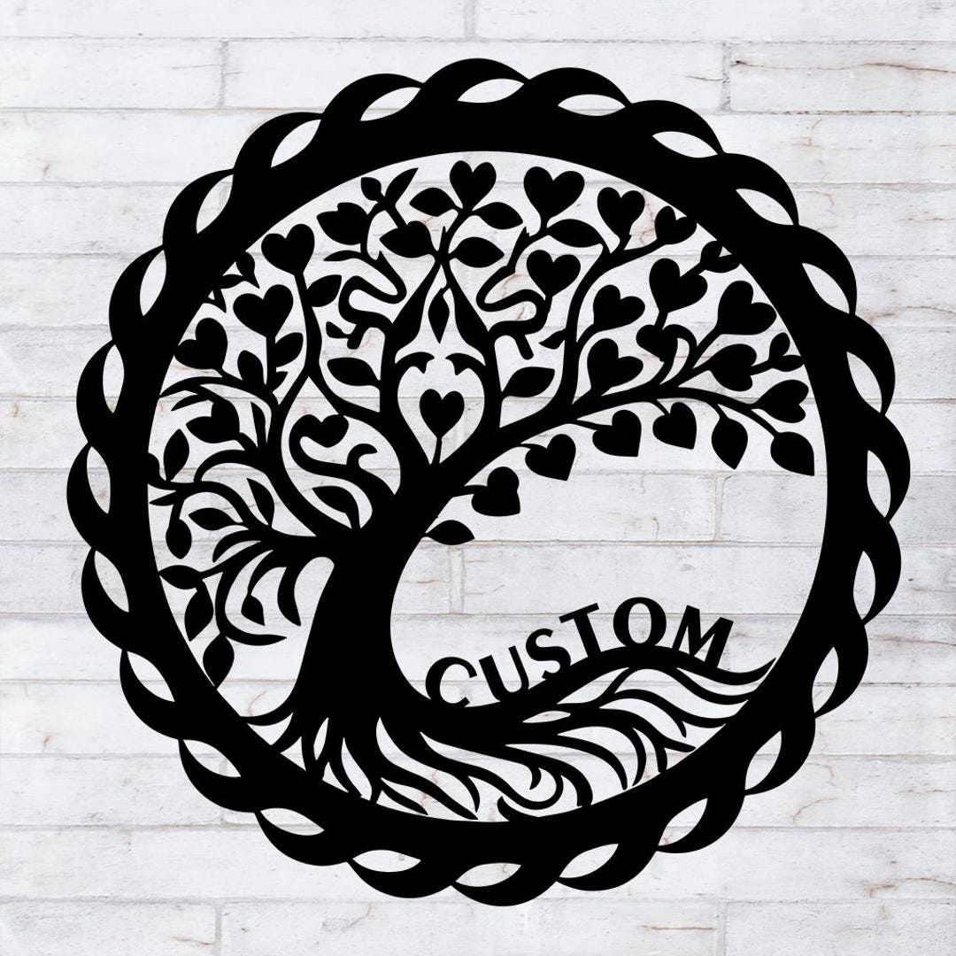 Personalized Family Tree of Life Wall Art Personalized Metal Garden ...