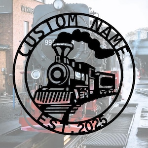 Personalisierte Zug Metallwandkunst: Kundenspezifisches Eisenbahnschild