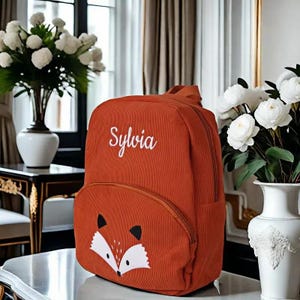 Sac à dos personnalisé en velours côtelé avec nom brodé, sac à dos personnalisé pour tout-petits brodés, sacs à dos enfants, sac à dos décontracté en velours côtelé
