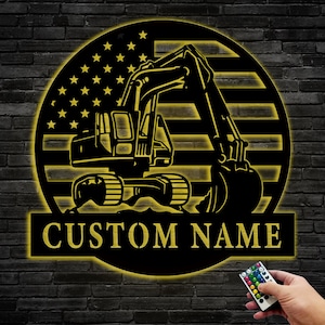 Personalized Excavator Metal Wall Sign,Custom Excavator Driver Sign,Custom Construction Metal Wall Decor,Excavator Metal Wall Art