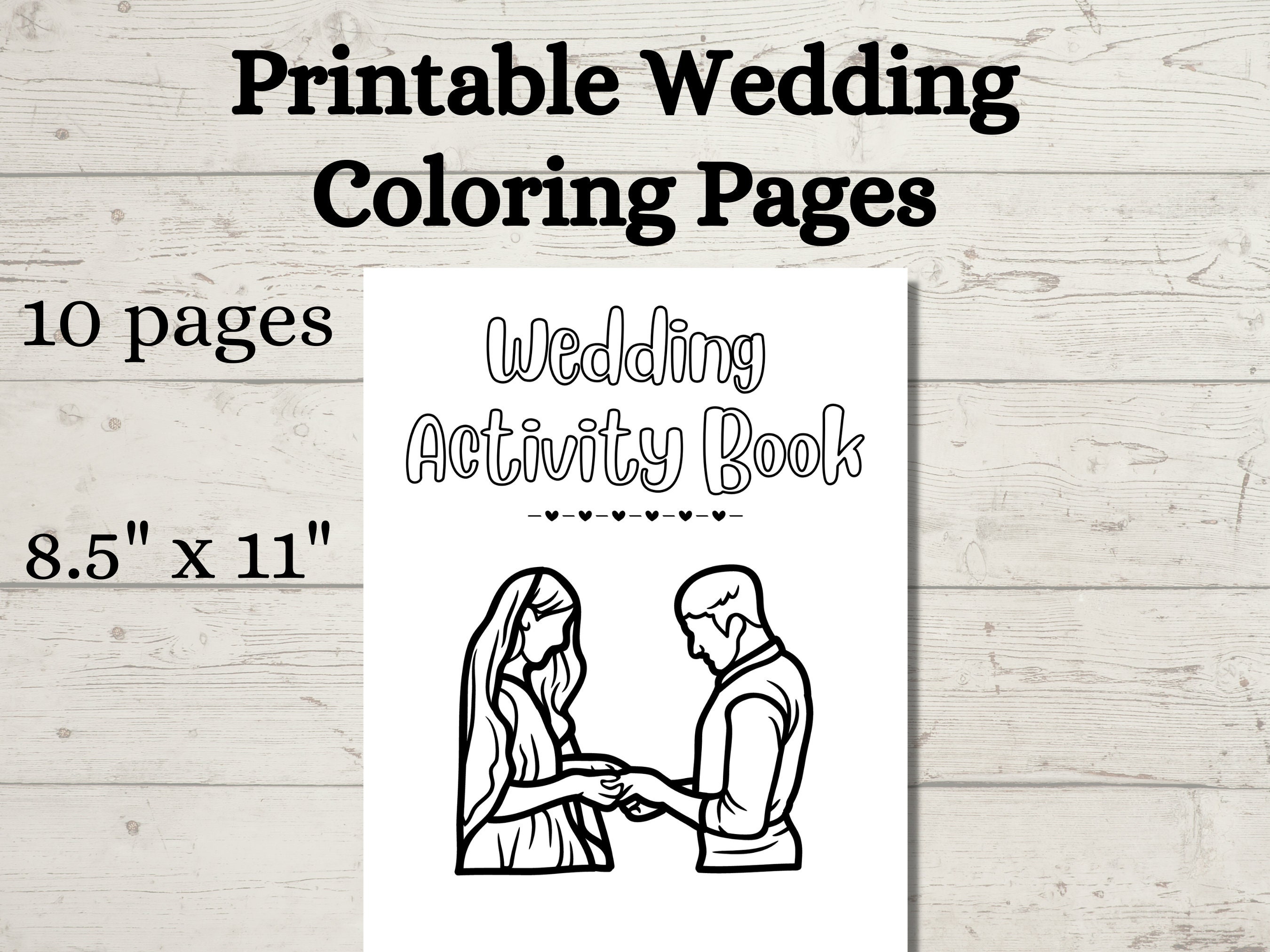 Printable Wedding Activity Book Coloring Pages Kid's | Etsy