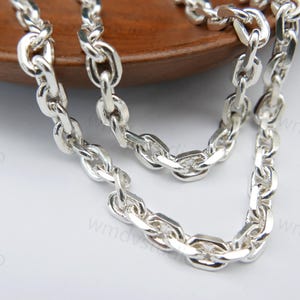 925 Sterling Silver Chain Necklace - 3mm 4mm 5mm 6mm Widths