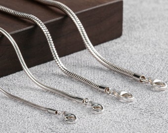 Collana a forma di serpente con catena a serpente in argento sterling 925