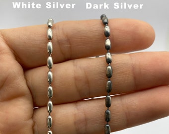 Bead Chain Silver Bead Chain 925 Sterling Silver 2.5mm