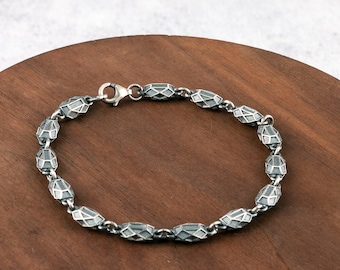 Silver Beads Bracelet  Oxidized Bracelet 925 Sterling Silver