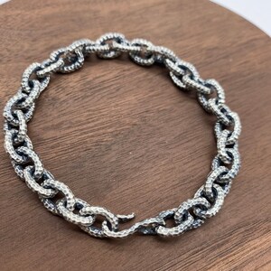 8mm Chunky 925 Sterling Silver Chain Bracelet - Mens