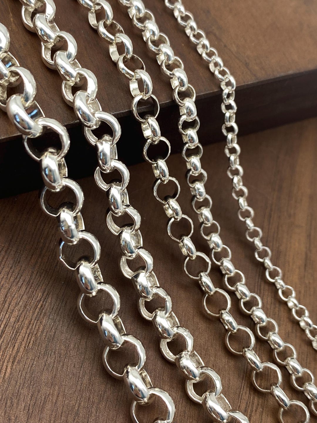 Silver Rolo Chain India 925 Silver Rolo Chain Chain for Pendant 3mm-7mm - Etsy