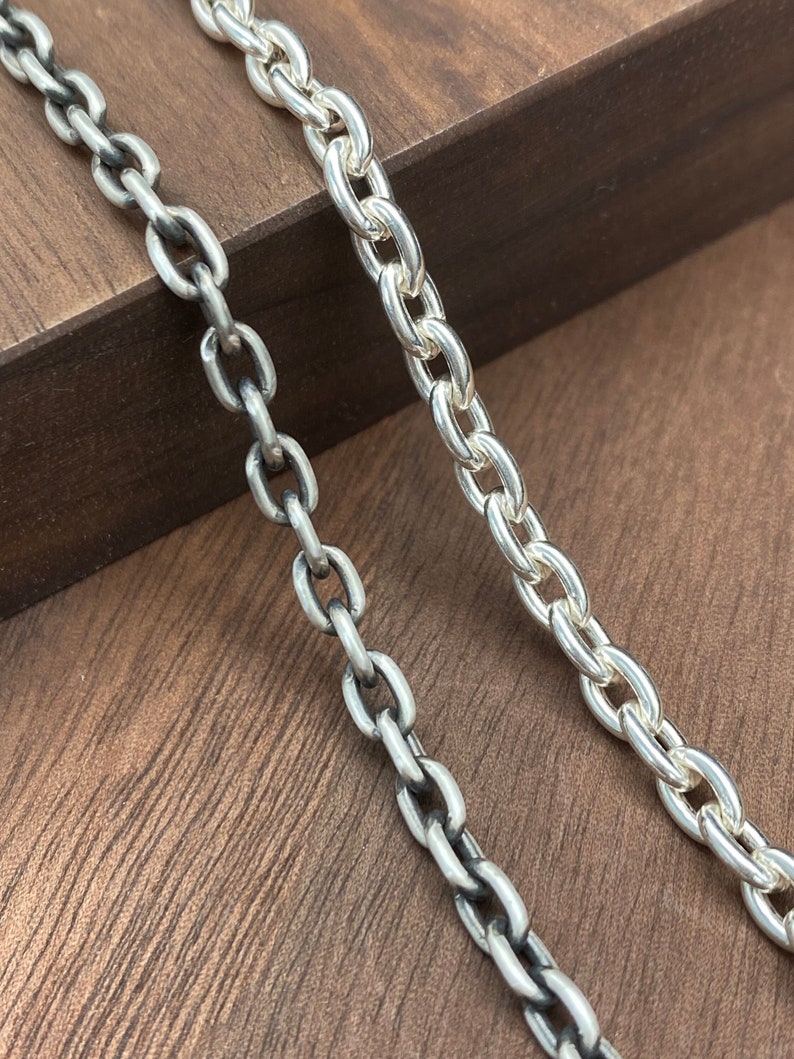 Silver 925 Chain,Cable Chain,Gift For Husband,Mens Chain,Silver Chain 3mm/4mm/4.5mm/5.5mm zdjęcie 1