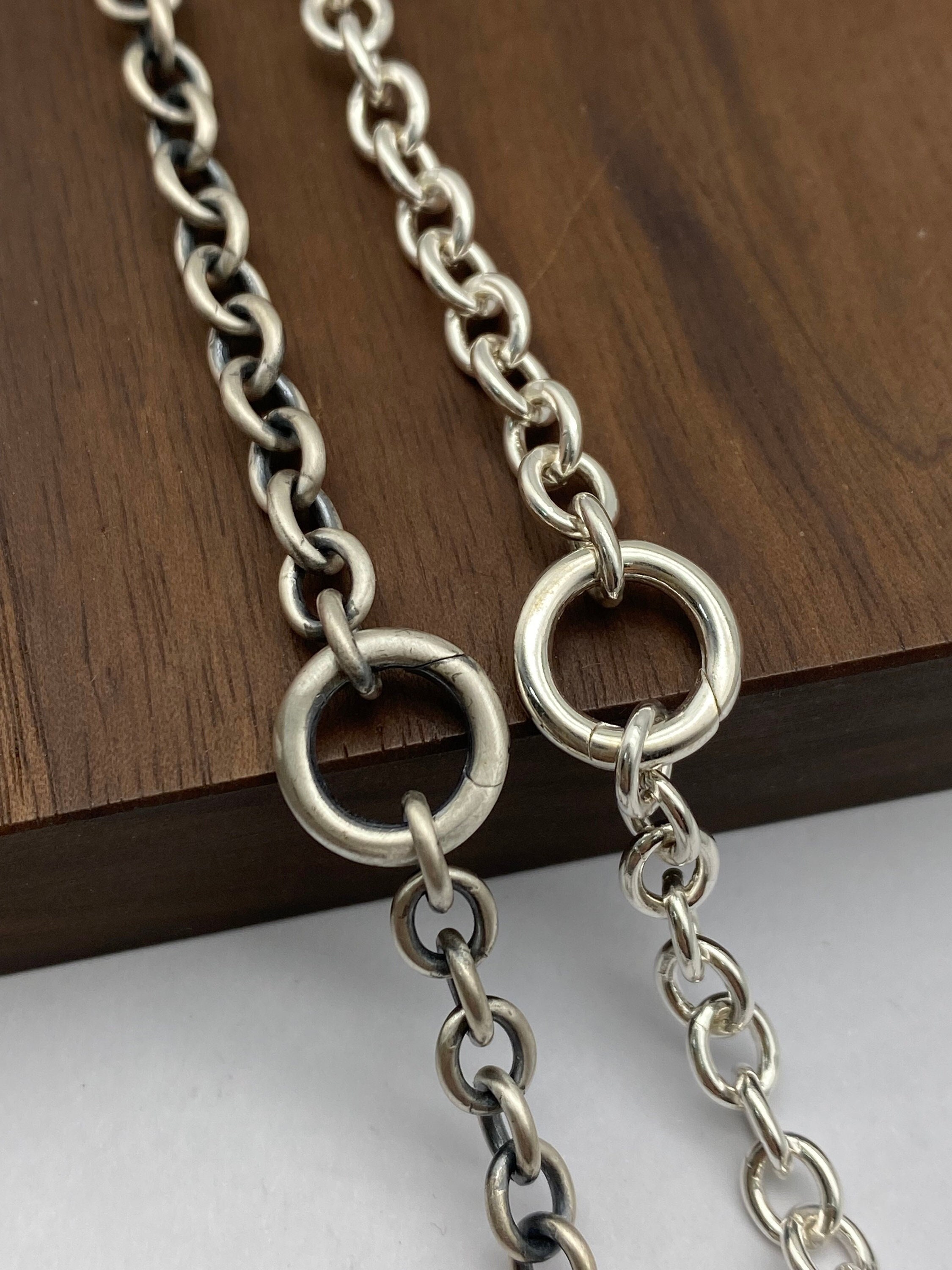 5.5mm Cable Chain Circle Spring Clasp Sterling Silver 925 Chain