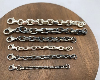 Sterling Silver Cable Chain Extender: Adjustable Necklace Bracelet