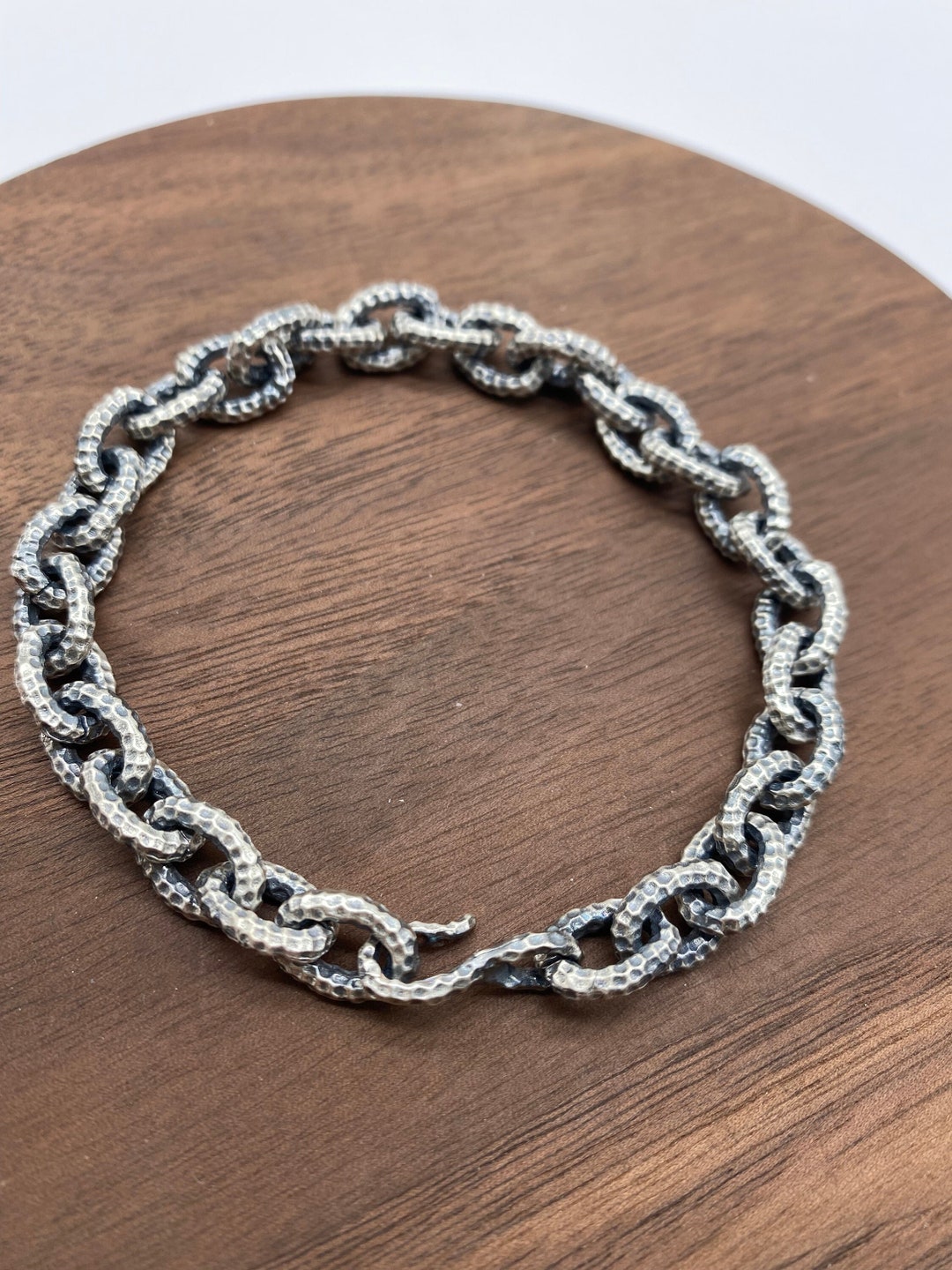 Vnox Fashionable Rectangular Chain Men's Bracelet, Stainless Steel Punk Rock Never Fade Silver Paper Clip Link Bracelet I.130306024