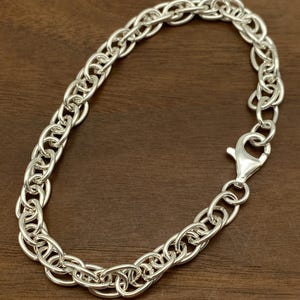 Bracelet en argent pour homme, chaîne torsadée en argent sterling 925, largeur de 7 mm