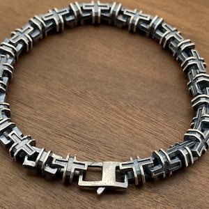 Mens Bracelet Silver Bracelet Cross Bracelet 925 Sterling silver