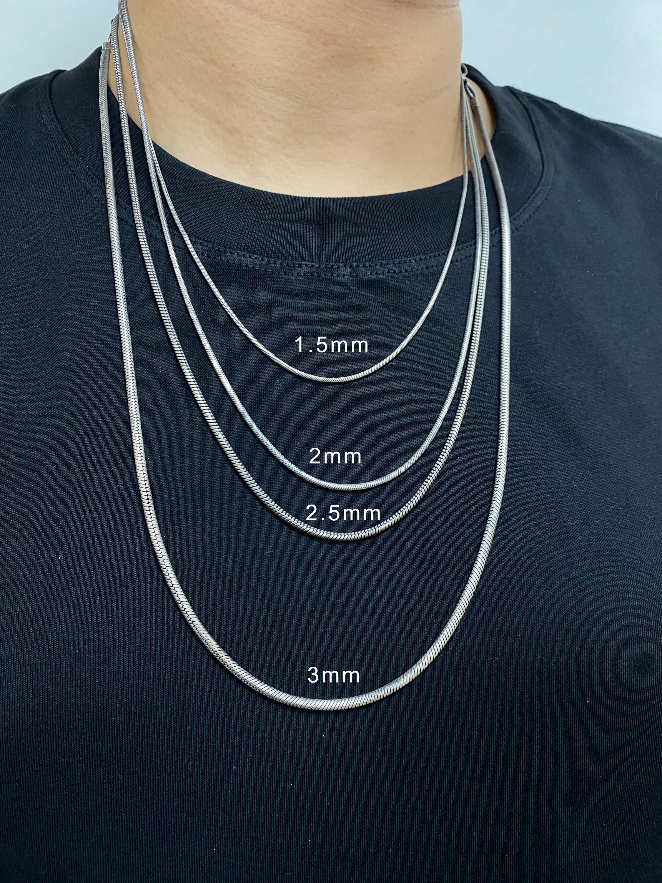 925 Sterling Silver Snake Chain Snake Necklace - Etsy