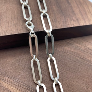 925 シルバーチェーン ペーパークリップチェーン 7.2 x 20 mm チェーン