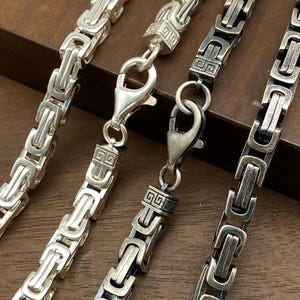 5.7mm Byzantine Chain Heavy Chain 925 Sterling Silver