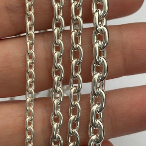 Silver 925 Chain,Cable Chain,Gift For Husband,Mens Chain,Silver Chain 3mm/4mm/4.5mm/5.5mm zdjęcie 4