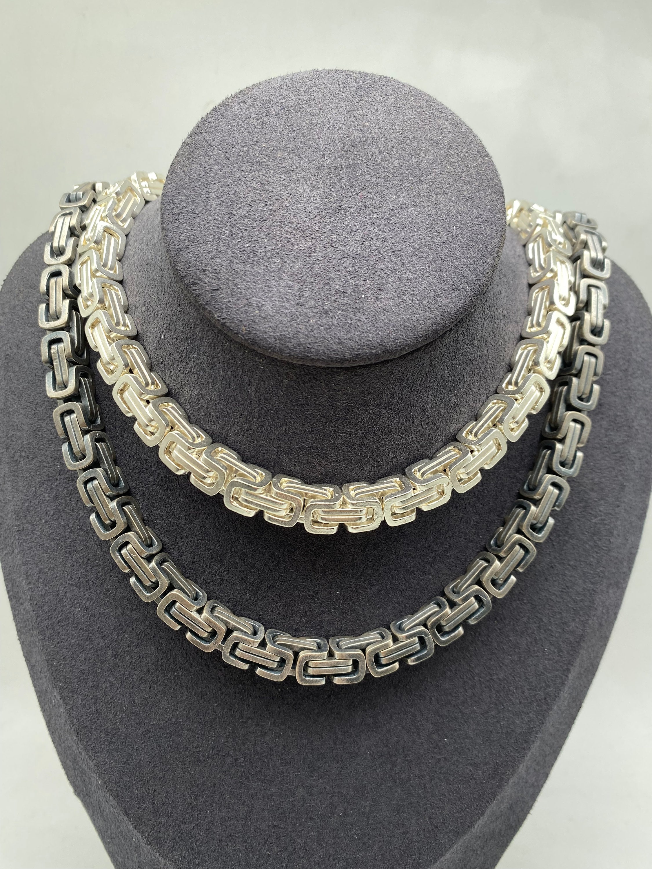 Silverly Collana In Argento Sterling Con Catena Bizantina Di Bali Per - Foto 11