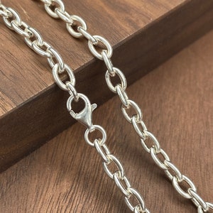 Silver 925 Chain,Cable Chain,Gift For Husband,Mens Chain,Silver Chain 3mm/4mm/4.5mm/5.5mm zdjęcie 3