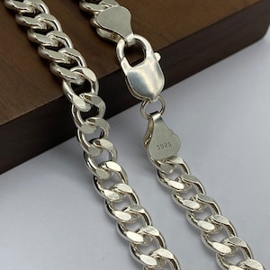 Massieve sterlingzilveren Cubaanse ketting herenketting dikke ketting 925 sterlingzilver