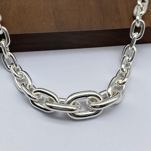 Zware zilveren heren ketting heren dikke ketting kabel ketting 925 sterling zilver handgemaakte ketting 925 massief zilver