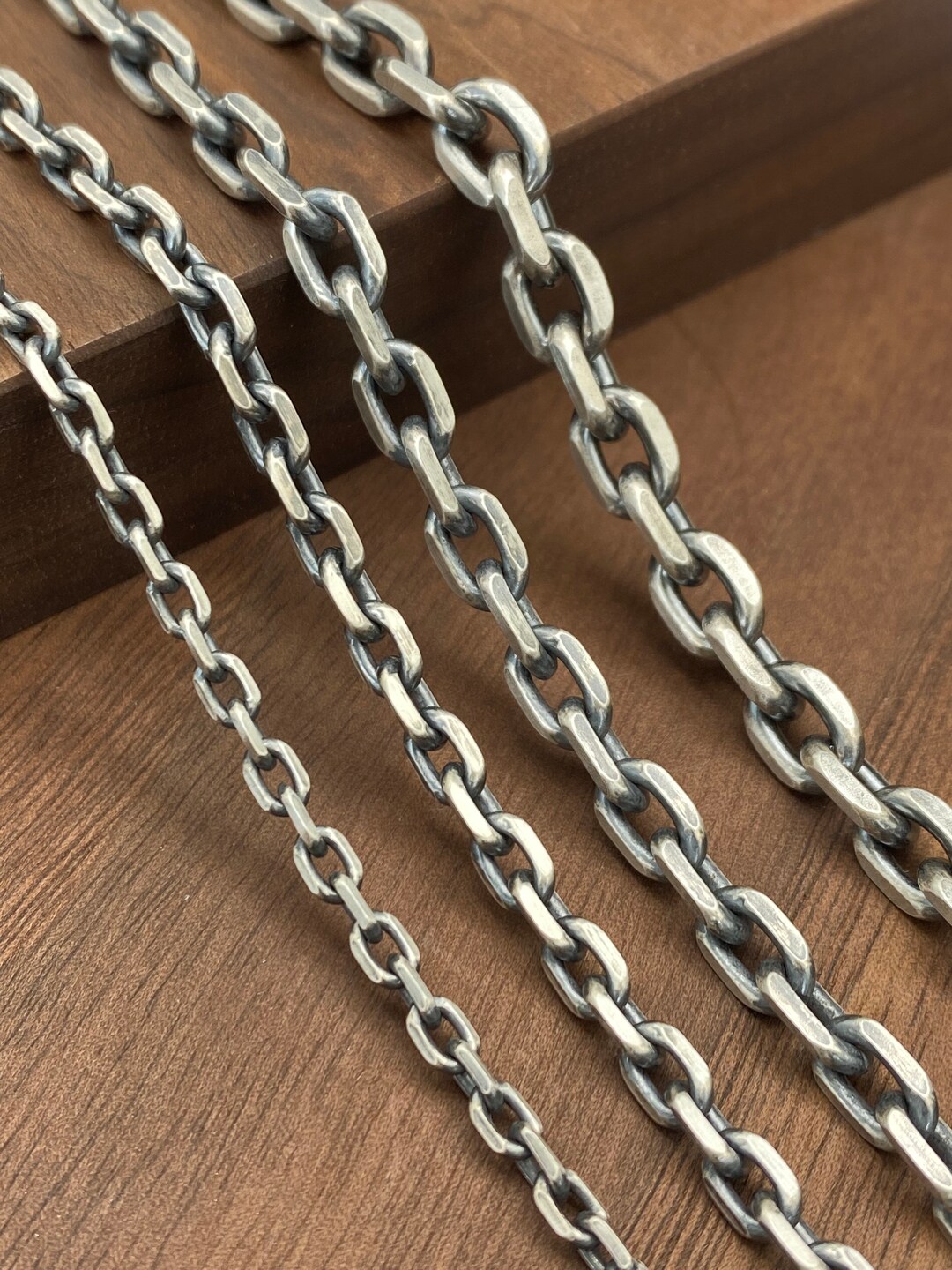 Cable Chain,diamond Cut Chain,gift for Boyfriend,mens Chain,silver