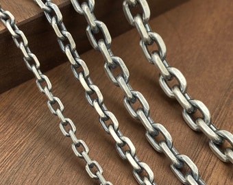Cable Chain,Diamond Cut Chain,Gift For Boyfriend,Mens Chain,Silver Chain 3mm/4mm/5mm/6mm