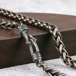 5mm Oxidized Sterling Silver Braid Chain: Viking Wheat Chain