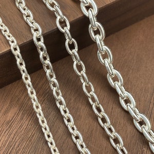 Silver 925 Chain,Cable Chain,Gift For Husband,Mens Chain,Silver Chain 3mm/4mm/4.5mm/5.5mm zdjęcie 2