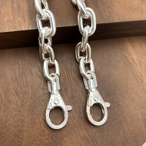 Silber Kette Schlüsselanhänger Brieftasche Herren Halskette 925 Sterling Silber 10 mm