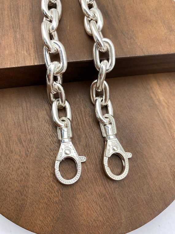 Sterling Silver Wallet Chain: Mens Key Chain Necklace, 10mm - Etsy