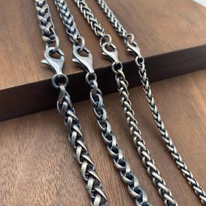 925 Sterling Silver Chain Necklace Women Men, Viking