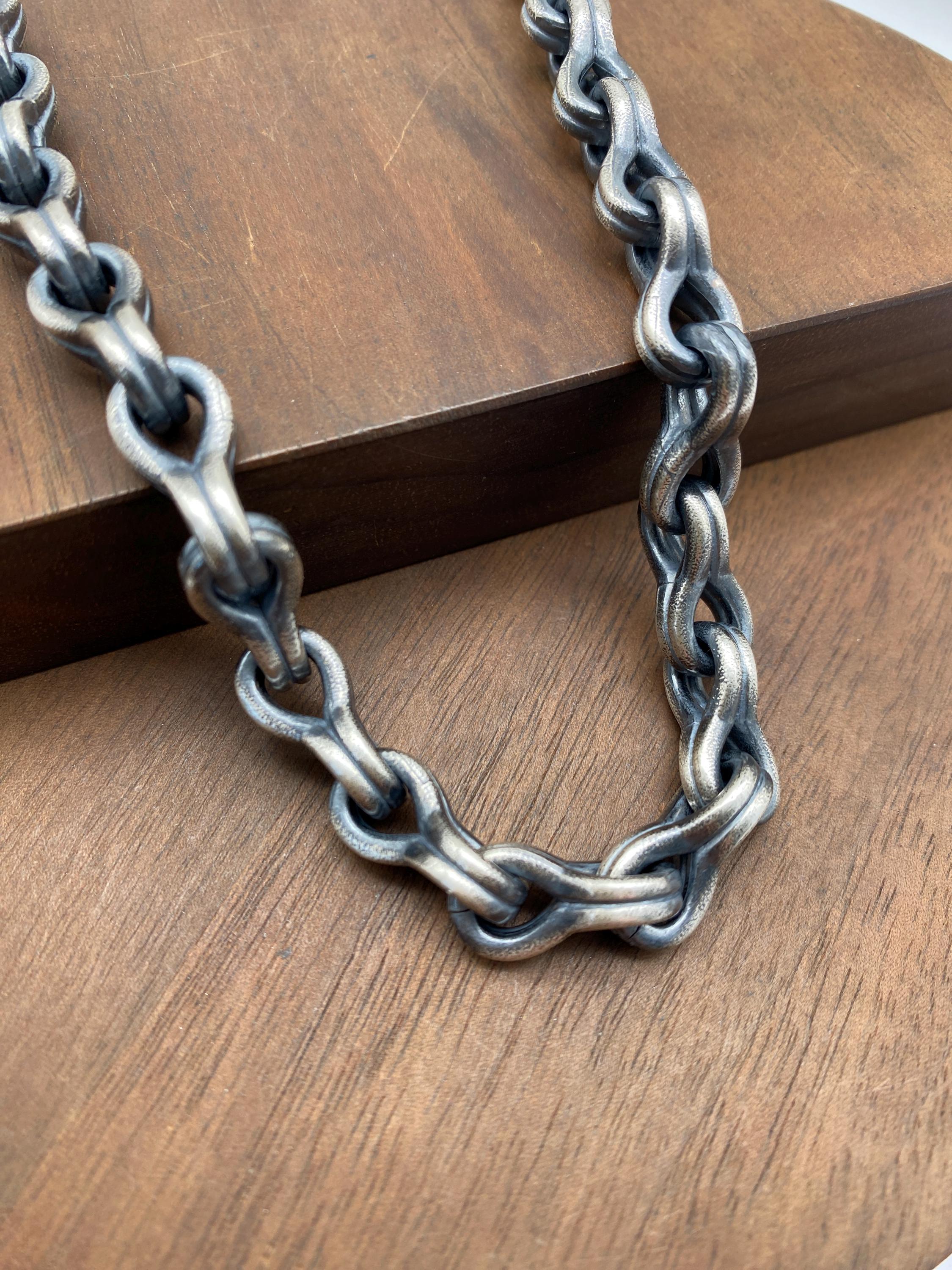 S925 Sterling Silver Heavy Chain Choker Necklace - 8mm - Etsy