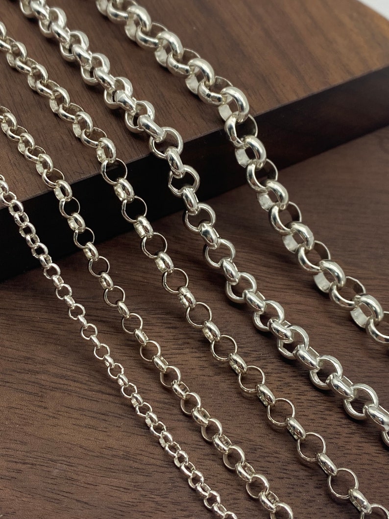 Sterling Silver 925 Rolo Chain Mens Silver Chain Womens Chain Etsy