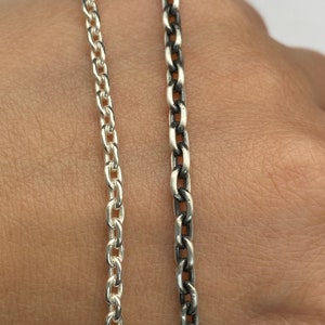 Silver 925 Chain,Cable Chain,Gift For Husband,Mens Chain,Silver Chain 3mm/4mm/4.5mm/5.5mm zdjęcie 5