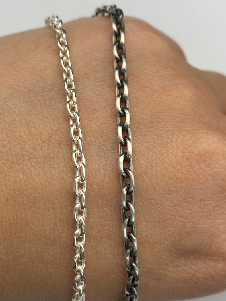 Silver 925 Chain,Cable Chain,Gift For Husband,Mens Chain,Silver Chain 3mm/4mm/4.5mm/5.5mm zdjęcie 5
