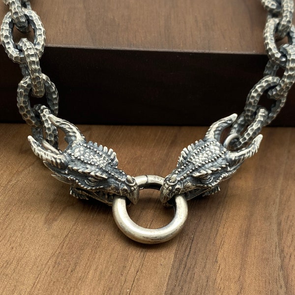 Dragon Neckalce Mens Silver Chain Mens Necklace Mens Gift 925 Sterling Sliver