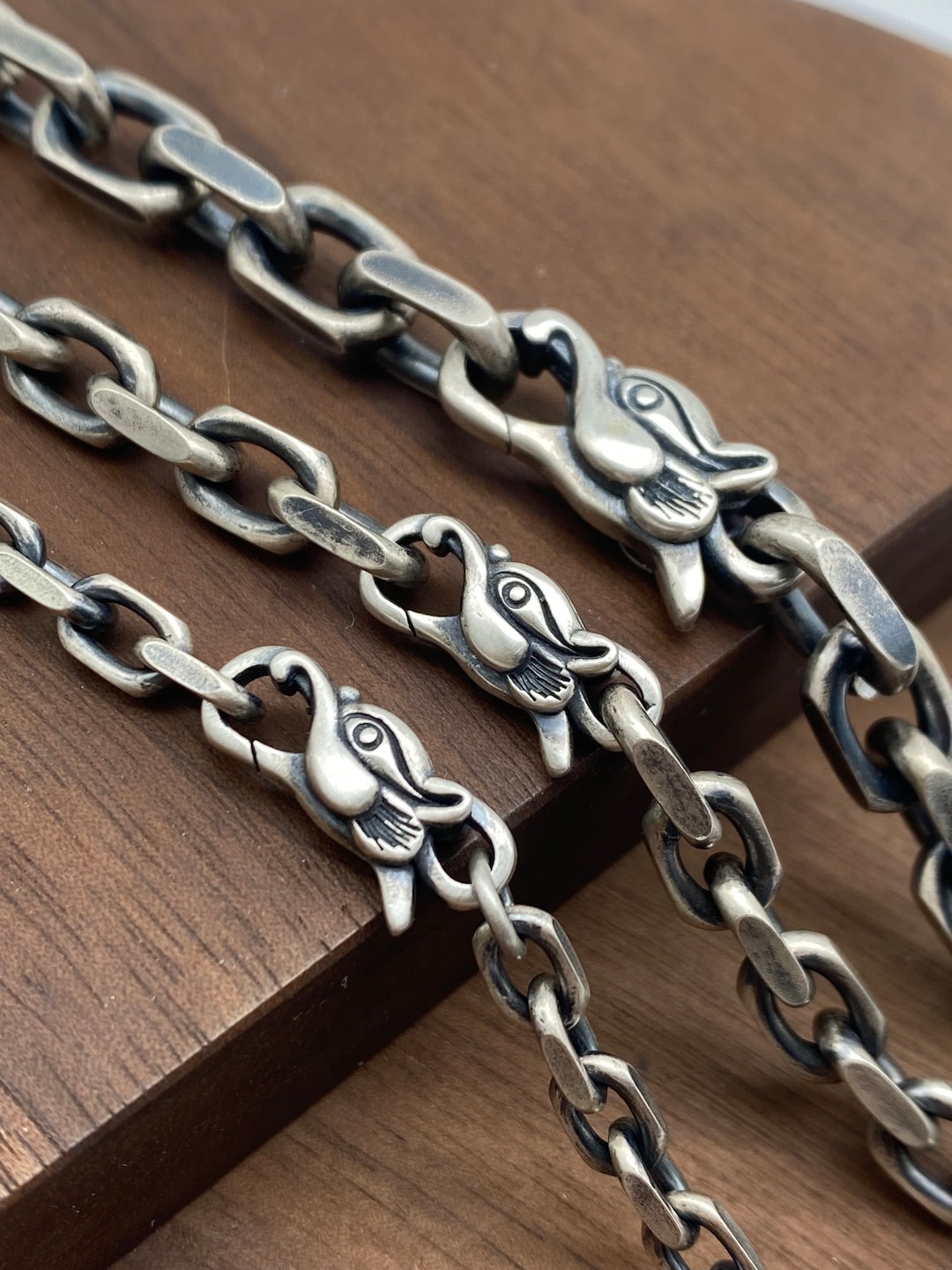 Dragon Necklace Men's Necklace Silver Necklace Chunky Necklace Cable