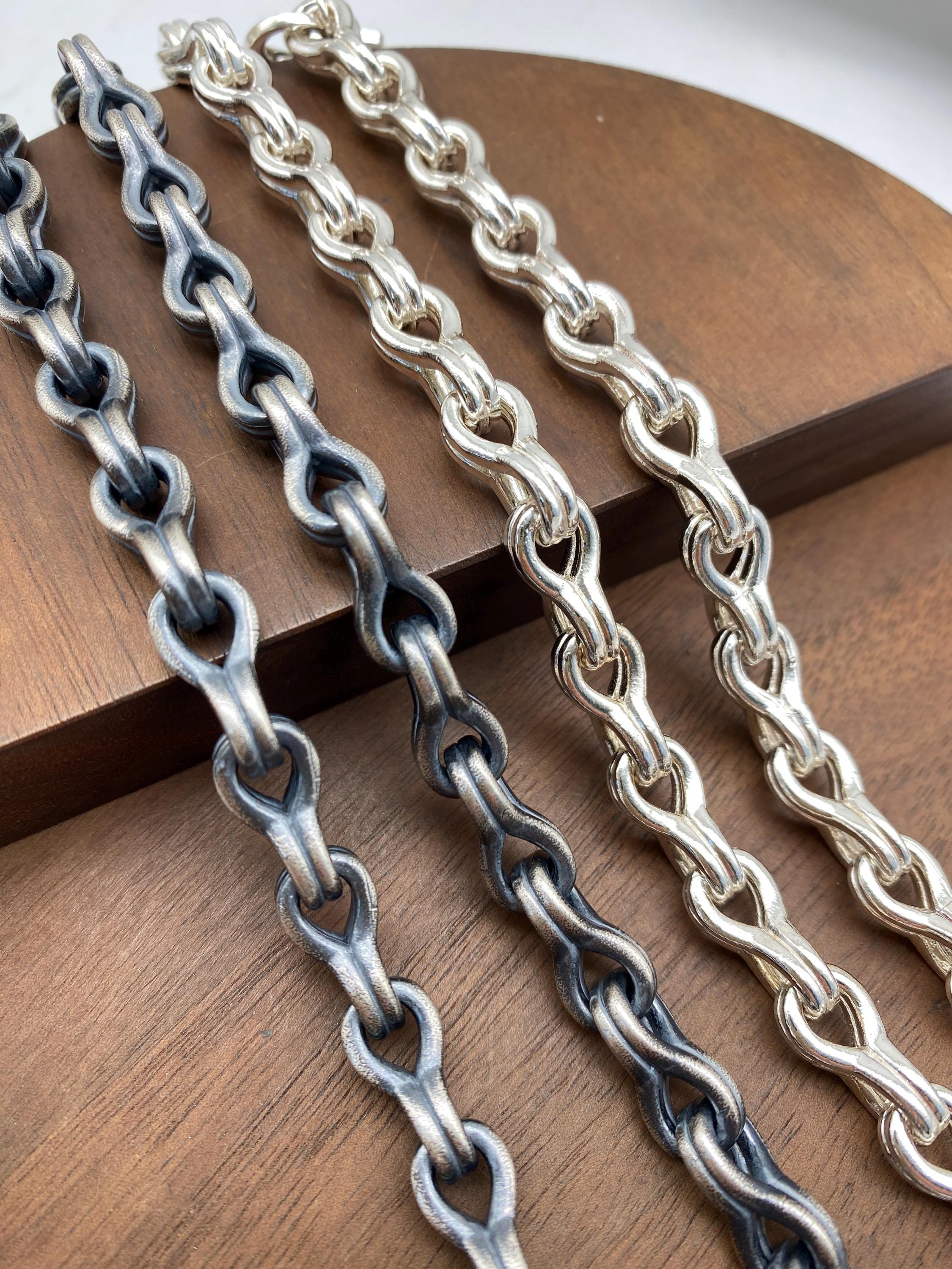 S925 Sterling Silver Heavy Chain Choker Necklace - 8mm - Etsy