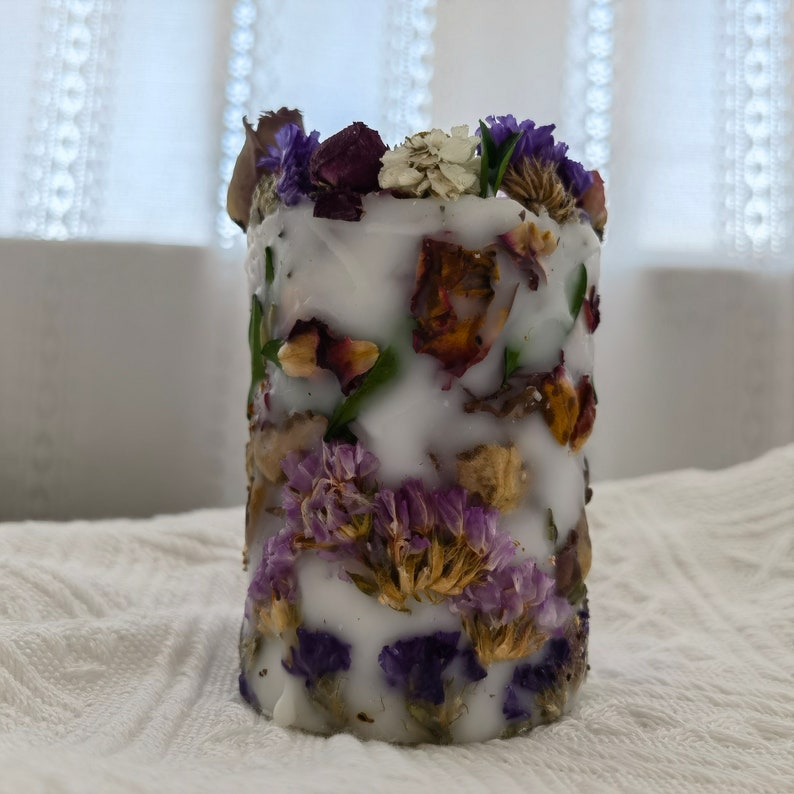 Buy Dried Flower Candle, Floral Candles Natural Soy Wax, Dried