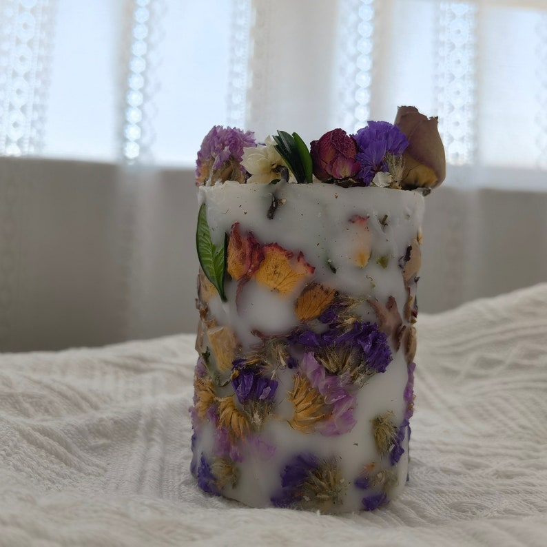 Buy Dried Flower Candle, Floral Candles Natural Soy Wax, Dried