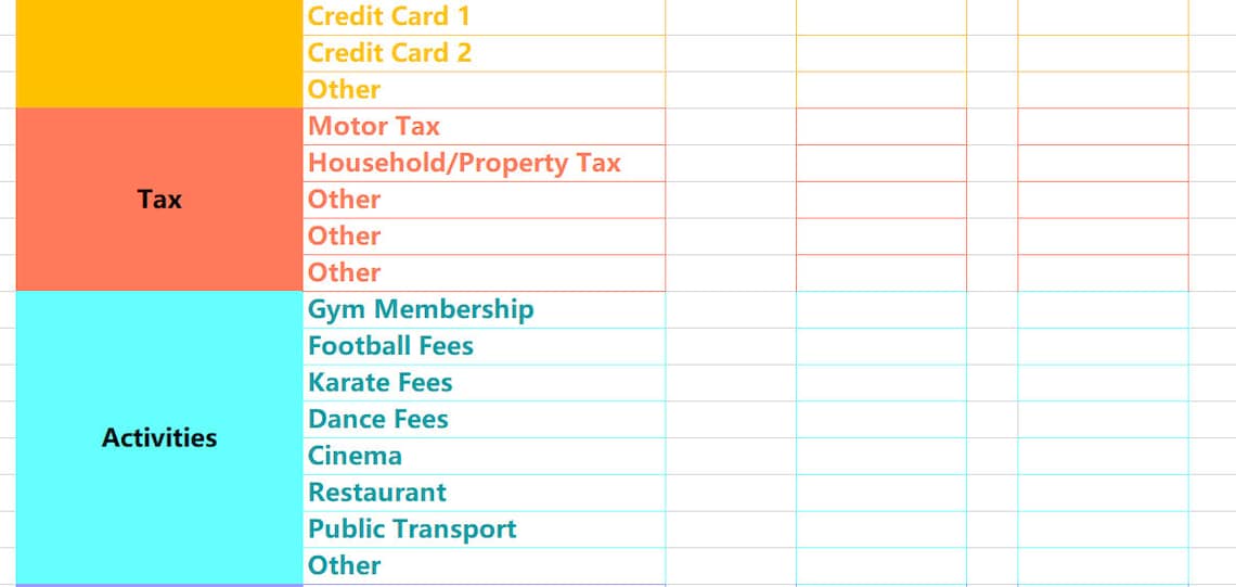 Monthly Household Budget Template. Easy to Use Excel Spreadsheet. Digital Download. Etsy