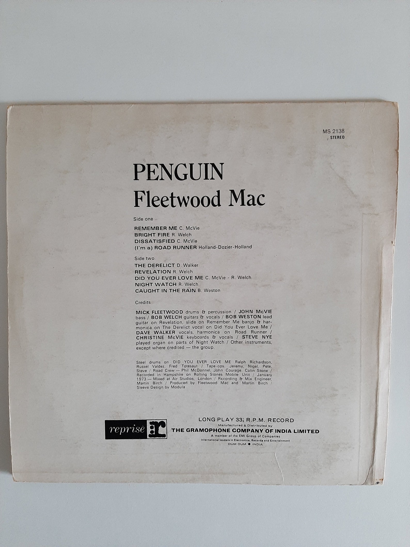 Extremely Rare Fleetwood Mac Penguin Vinyl 1973 India Edition VG