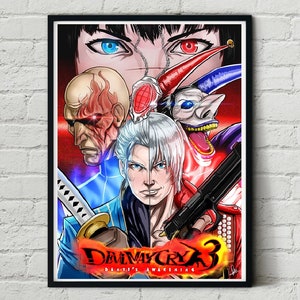 Gaming Poster Devil May Cry Dante Poster Decorative Painting Canvas Wall  Art Living Room Posters Bedroom Painting 12x18inch(30x45cm)