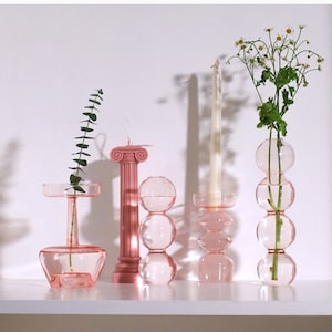 Clear Candle Aromatherapy Holder Stand Glass Cover Tube Top Open Decor  Ornament