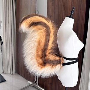 Brown Squirrel Ears and Tail Set, Squirrel Ears Headband, Striped Squirrel Tail, Furry, Faux Fur, Cosplay Squirrel, Custom Available