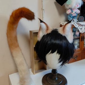 Lynx Ears and Tail Set, Furry, Fux Fur, Handmade, Wild Cat Ears, Cat Tail, Custom Available