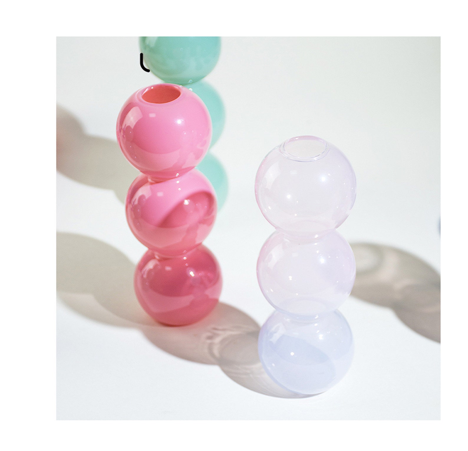 Gradient/pink/mint Green Glass Bubble Vase Container for Etsy