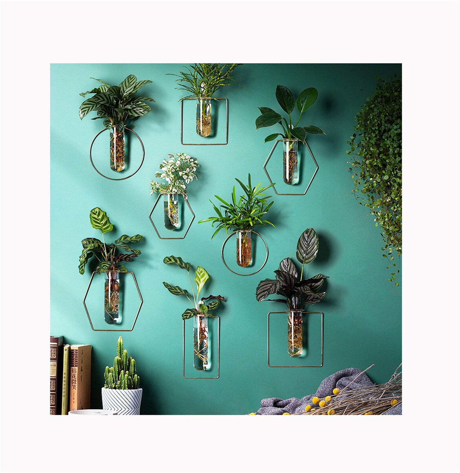 Iron Art Wall Decor Hydroponic Wall Hanging Vases Etsy