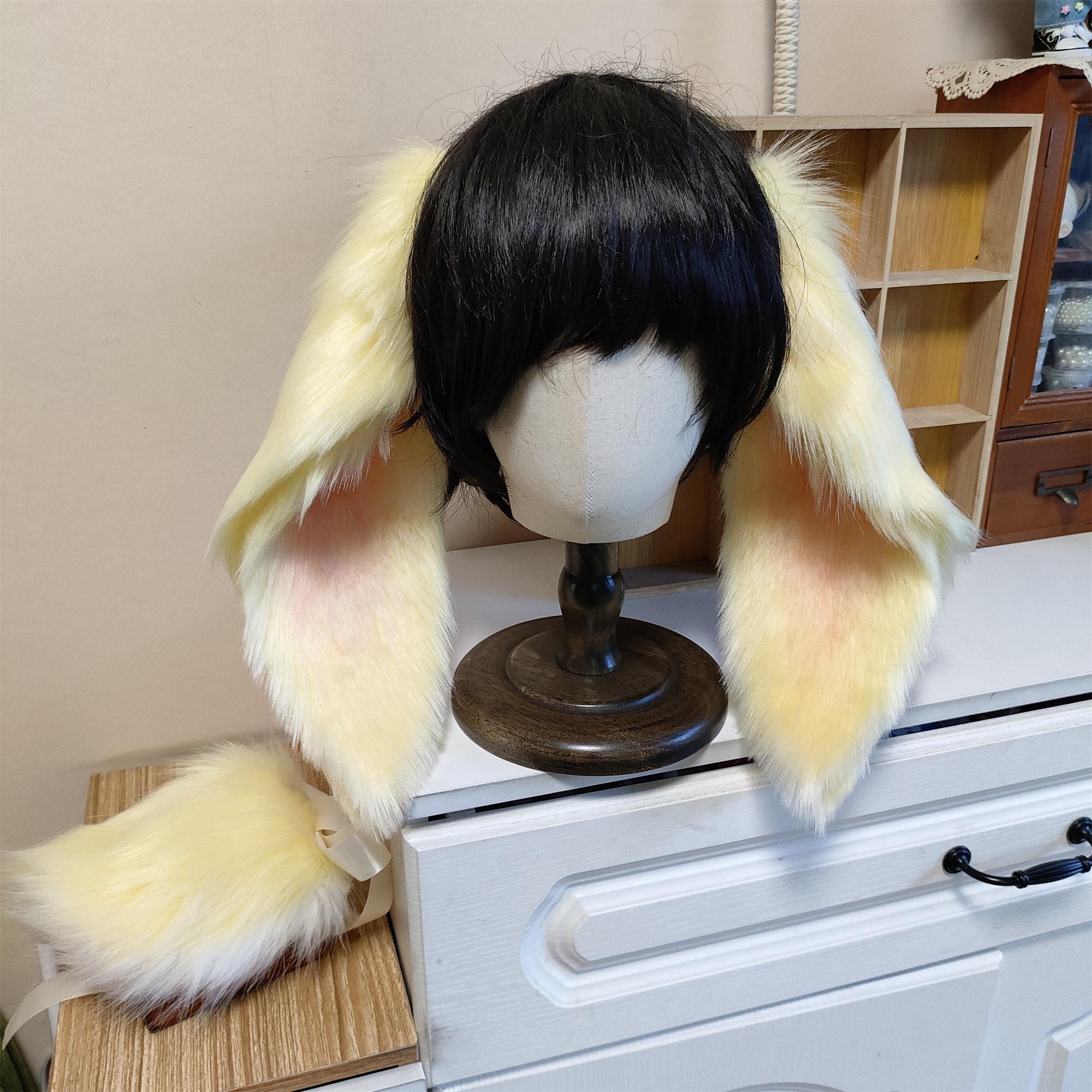 Set Di 3 Pezzi Fascia Con Orecchie Di Volpe E Coda Con Collare